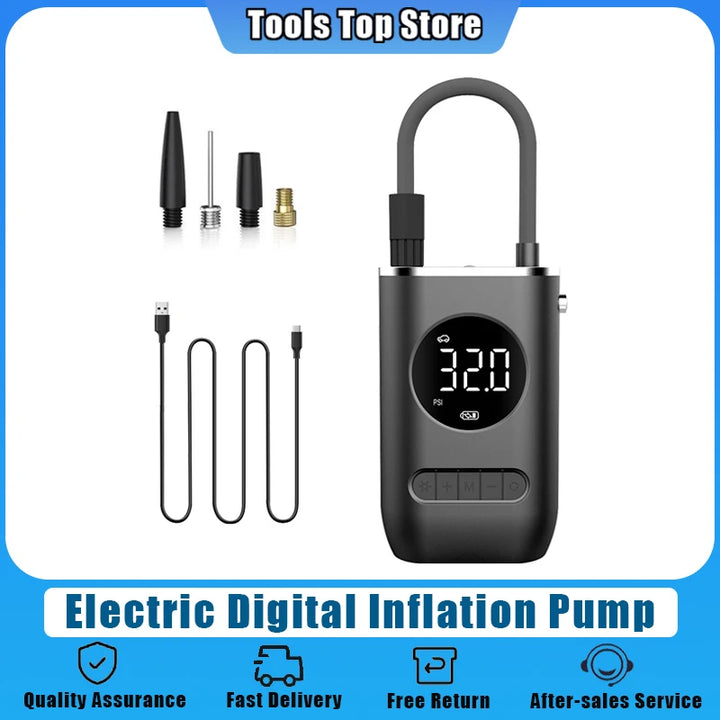 Wireless Electric Tire Inflator – Car, Motorcycle & Bike Air Pump