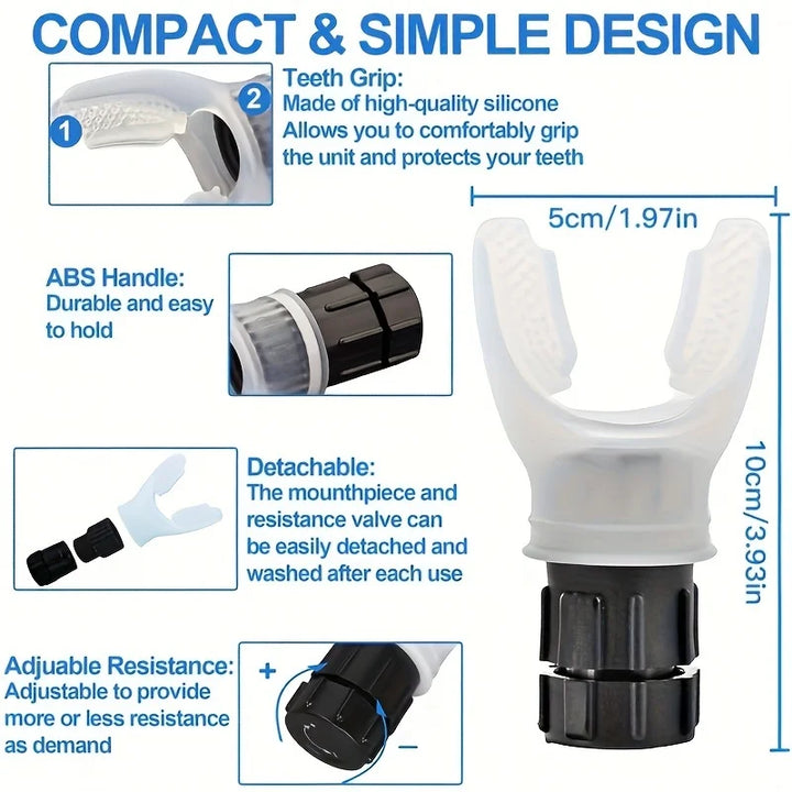 BreathPro™ – Adjustable Breathing Trainer | Boost Lung Capacity for Running & Fitness