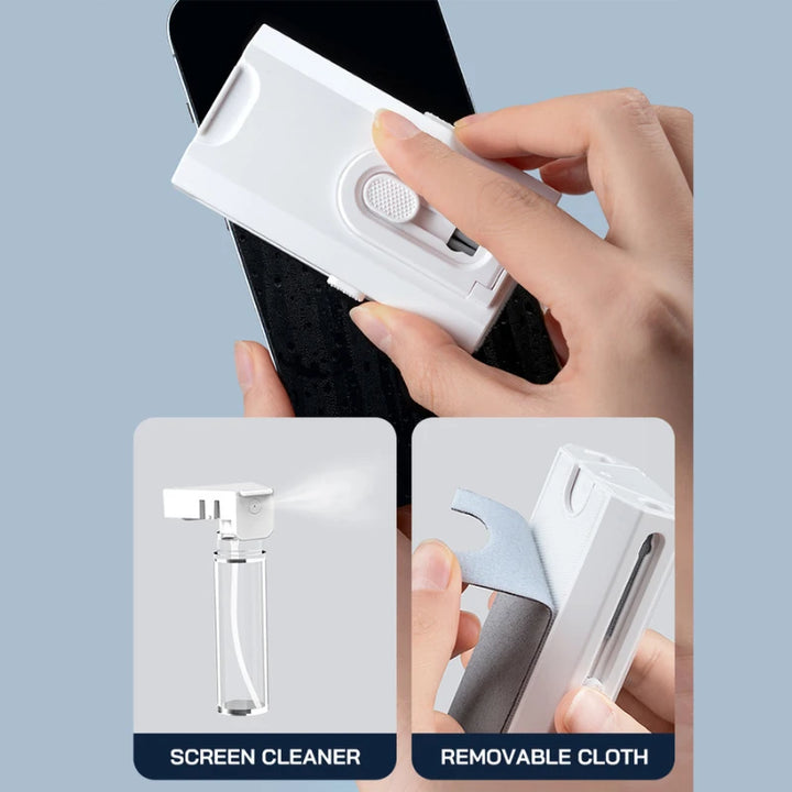Kit de limpeza 8 em 1: escova de limpeza para teclado de computador, caneta de limpeza para fones de ouvido, ferramentas de limpeza para iPad e celulares, extrator de teclas.