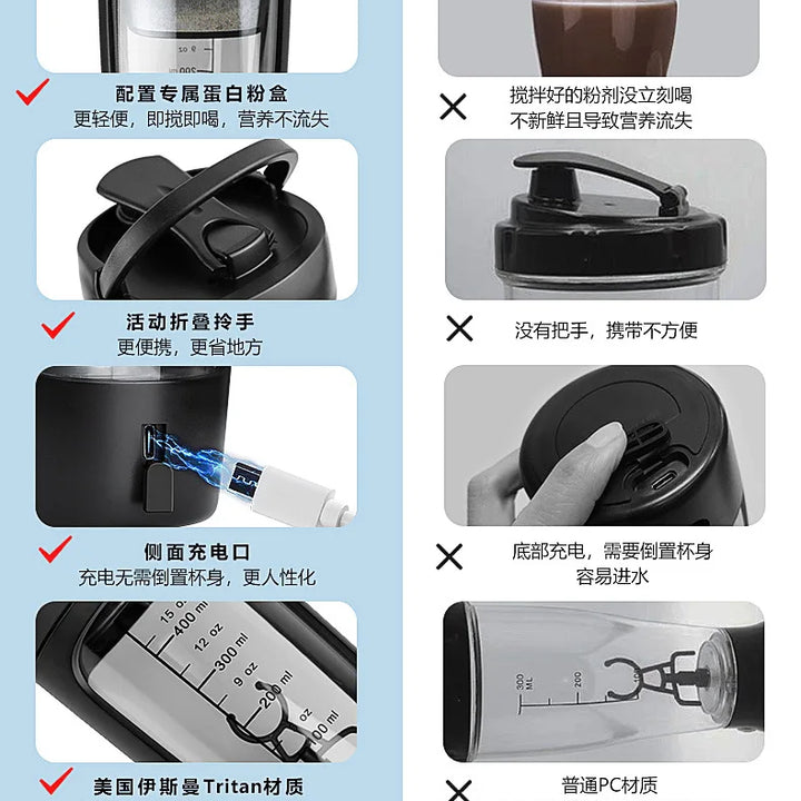 Electric Shaker Cup, USB Charging Type, Fully Automatic Stirring, Sports Portable Milkshake Protein Powder Shaker Cup,