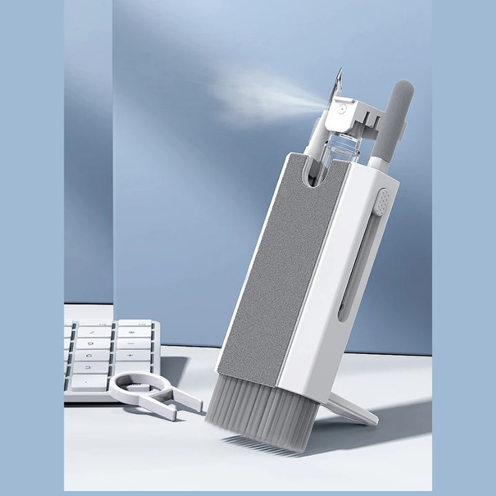 Kit de limpeza 8 em 1: escova de limpeza para teclado de computador, caneta de limpeza para fones de ouvido, ferramentas de limpeza para iPad e celulares, extrator de teclas.